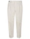Pt Torino Cotton-linen Blend Trousers With Modern Tailoring In Brown