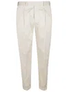 Pt Torino Cotton-linen Blend Trousers With Modern Tailoring In Brown