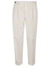 Pt Torino Cotton-linen Blend Trousers With Modern Tailoring In Brown