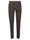 Pt Torino Slim Flat Front Pant In Brown