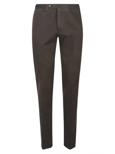 Pt Torino Slim Flat Front Pant In Brown