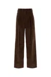 Pt Torino Brown Stretch Corduroy Palazzo Pant In Brown