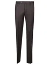 Pt Torino Dark Brown Stretch-design Trousers In Brown
