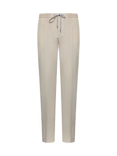Pt Torino Drawstring-waist Poplin Chinos In Cream