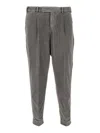 Pt Torino Mid-rise Straight Leg Corduroy Trousers In Gray