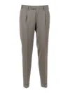 Pt Torino Single-pleat Turn-up Trousers In Gray