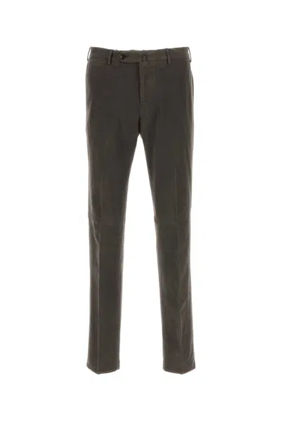 Pt Torino Charcoal Stretch Modal Blend Pant In Brown