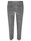 Pt Torino Tailored Grey Corduroy Trousers With Mid-rise Fit In Gray