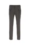 Pt Torino Wool Trousers With Embroidery And Pockets In Gray