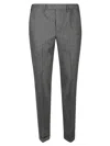 Pt Torino Checkered Trousers With Pockets And Cuffed Hem In Gray