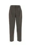 Pt Torino Refined Slim Fit Chinos With Classic Pleats In Gray