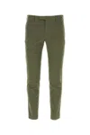 Pt Torino Olive Green Stretch Cotton Pant In Green