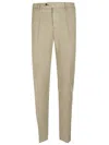 Pt Torino Beige Stretch-design Tapered Trousers In Green