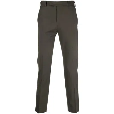 Pt Torino Cropped Tailored Trousers In Green