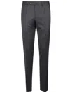 Pt Torino Wool Trousers With Concealead Closure In Grey