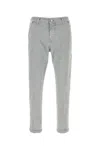 Pt Torino Light Grey Logo-patch Trousers In Grey
