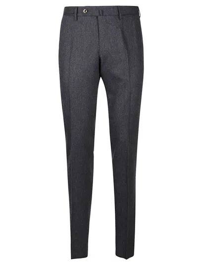 Pt Torino Metallic-finish Wool Pants In Gray