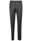 Pt Torino Wool Trousers With Concealead Closure In Grey