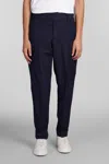 Pt Torino Pants In Black Wool In Blue