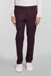 Pt Torino Pants In Bordeaux Wool In Bordeaux