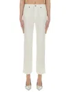 Pt Torino Flare Fit Five-pocket Trousers With Belt Loops In White