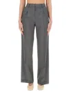Pt Torino Lola Wide Leg Trousers With Front Pleats In Grey