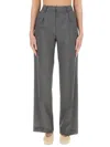 Pt Torino Lola Wide Leg Trousers With Front Pleats In Grey