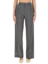Pt Torino Lola Wide Leg Trousers With Front Pleats In Grey