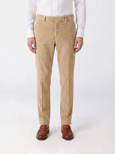 Pt Torino Beige Stretch Corduroy Pant In Neutral