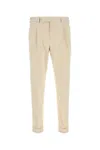 Pt Torino Beige Stretch-design Tapered Trousers In Neutral