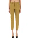 Pt Torino Slim Fit Cropped Trousers With Side Pockets In Beige
