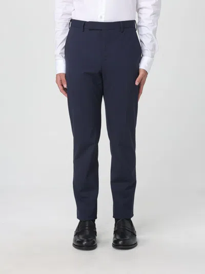 Pt Torino Dieci Navy Blue Trousers In Gray