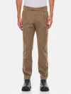 Pt Torino Pleated Cotton Trousers In Mouse Grey