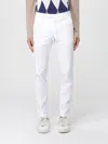 Pt Torino Refined Cotton Twill White Trousers With Detailing