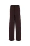 Pt Torino Melange Grape Wool Blend Lorenza Palazzo Pant In Burgundy