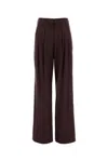Pt Torino Grape Stretch Wool Blend Wide-leg Pant In Red