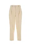 Pt Torino Embroidered Linen Blend Pant In Stripped