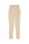 Pt Torino Embroidered Linen Blend Pant In Stripped
