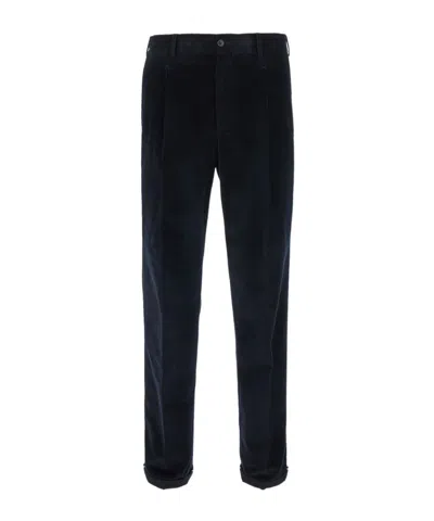 Pt Torino Pants Union 1 Pince Cino With Pleats And Pockets Blue Men