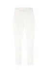 Pt Torino Cotton Stretch Pants Back Pockets In White