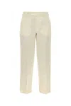Pt Torino Pantalone Emma In Twill Avorio Donna In White