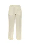 Pt Torino Pantalone Emma In Twill Avorio Donna In White