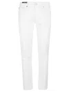 Pt Torino White Five Pocket Jeans With Logo Patch On The Back In Cotton Man In White