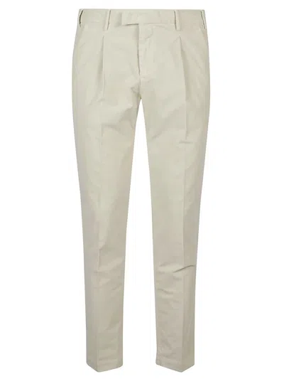 Pt Torino Pleated Cotton Pants In White