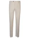 Pt Torino Beige Trousers With Front Pleat In White