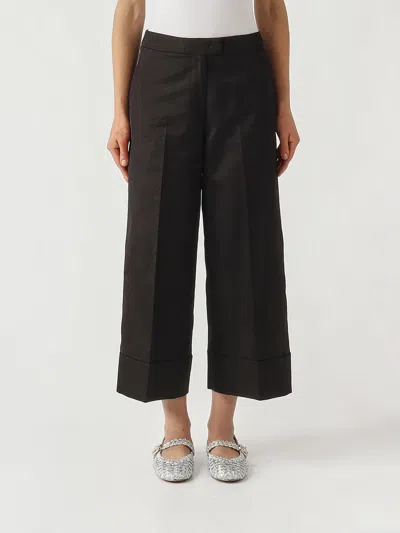 Pt Torino Pressed-crease Turned-up-cuff Trousers In Black
