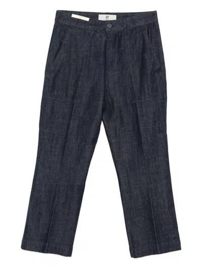 Pt Torino Patch Trousers In Blue