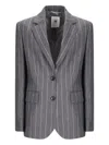 Pt Torino Pinstripe Two-button Blazer In Gray