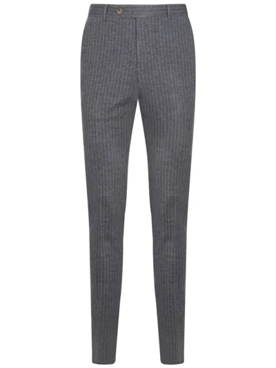 Pt Torino Grey Virgin Wool Slim Pants