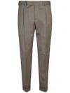 Pt Torino Pleated Check Trousers In Grey
